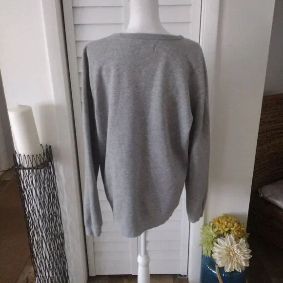 Hurley fleece‎ lined gray women's sweatshirt tropical logo long sleeve Sz L - Picture 4 of 9